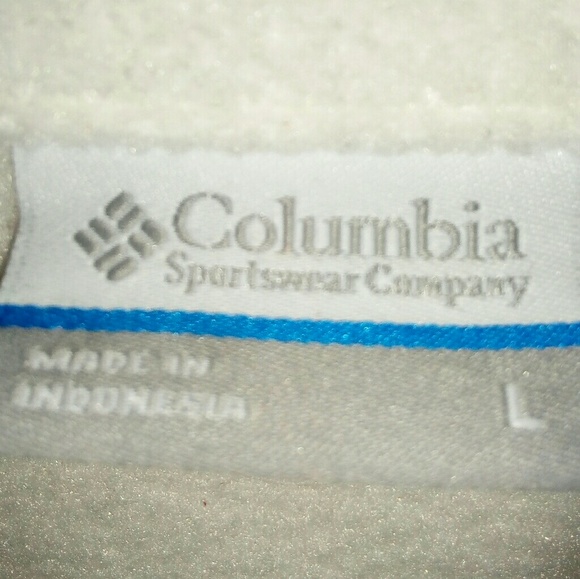 Columbia full zip fleece mid layer large white & gray - Picture 7 of 8